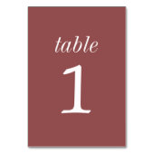 True Simplicité 2 Marsala Mariage Numéro de table (Par défaut)