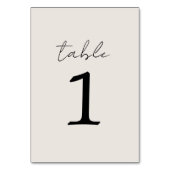 True Simplicité 3 Mariage beige Numéro de table (Par défaut)