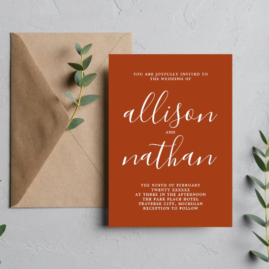 True Simplicity 1 Rust Script Minimalistische brui Kaart