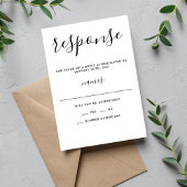 True Simplicity 1 Script Eenvoudige minimalistisch RSVP Kaartje