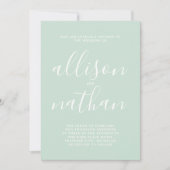 True Simplicity 1 Script Mint Minimalistische brui Kaart (Voorkant)