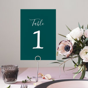 True Simplicity 1 Wedding Peacock Table Number Kaart