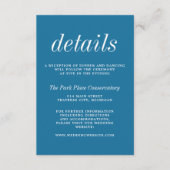 True Simplicity 2 Winter Blue Minimalist Wedding Informatiekaartje (Voorkant)