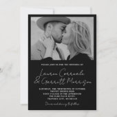 True Simplicity 3 Moderne zwart-wit bruiloft Kaart (Voorkant)