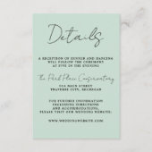 True Simplicity 3 Script Minimal Mint Trouwdag Informatiekaartje (Voorkant)