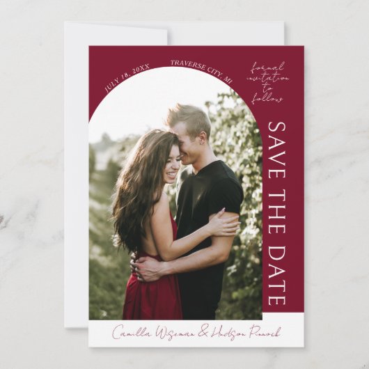 True Simplicity 4 | Burgundy | Save The Date (Devant)