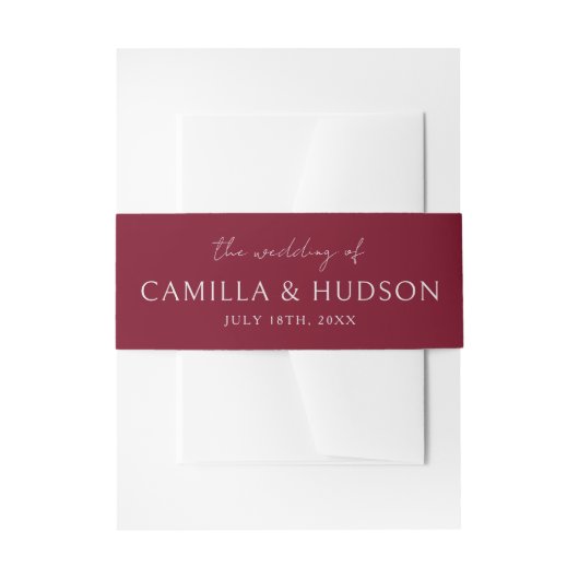 True Simplicity 4 | Burgundy | Wedding Invite Uitnodigingen Wikkel (Voorkant Voorbeeld)