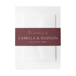 True Simplicity 4 | Dark Burgundy | Wedding Invite Uitnodigingen Wikkel