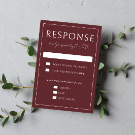 True Simplicity 4 | Deep Burgundy | Wedding RSVP Kaartje