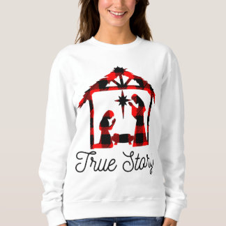 True Story Kerstmis Manger Natitivity Scene Buffal Trui