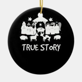 True Story Natitivity Kerstmis Baby Jesus Manger Keramisch Ornament