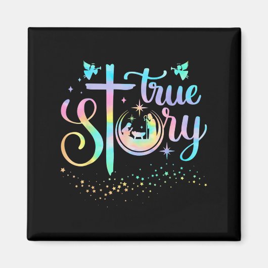 True Story Nativity Christmas Baby Jesus Religious Magneet (Voorkant)