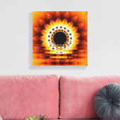 True Sunrise Fractal Modern Art Wrapped Canvas (Insitu (Woonkamer))