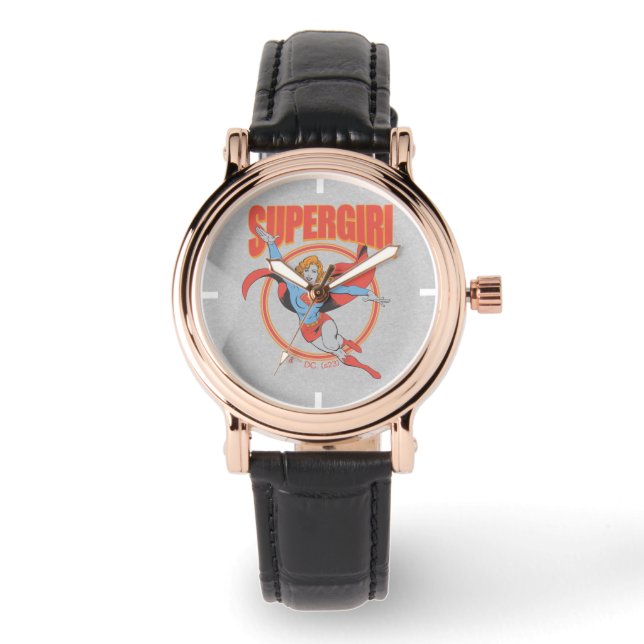 True  Supergirl Flying Graphic Horloge (Voorkant)