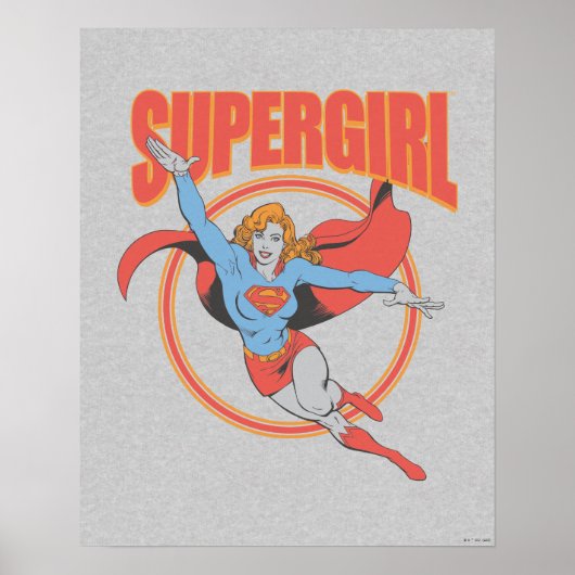 True  Supergirl Flying Graphic Poster (Voorkant)