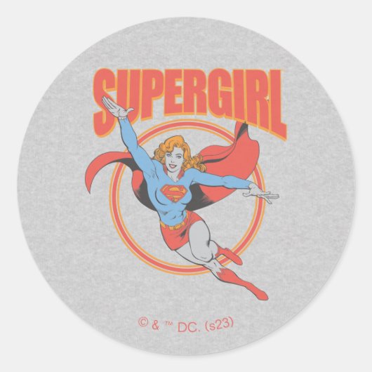 True  Supergirl Flying Graphic Ronde Sticker (Voorkant)