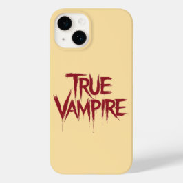 True Vampire Gothic Druppelend Bloed Tekstontwerp Case-Mate iPhone 14 Hoesje