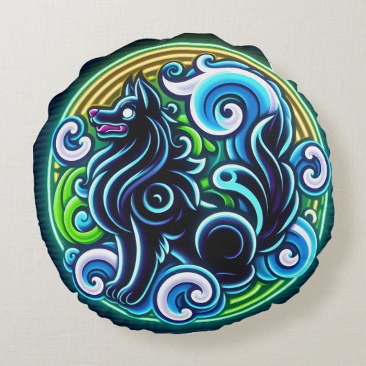 Truffelhond houdt van het golfkussen rond kussen (Achterkant)