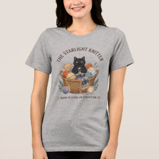 Trui met breiende kat Sterrenlichtbreister Ambacht Tri-Blend Shirt