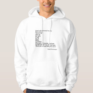 Trui QUOTE, Denzel Washington citaat,Inspirerend c Hoodie