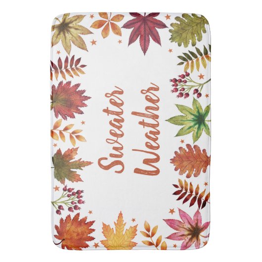 Trui Weer Herfst Fall Bladeren Badmat (Voorkant Verticaal)