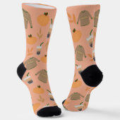 Truien, pompoen, en Iced Coffee Herfst Pattern Sokken (Gebogen)