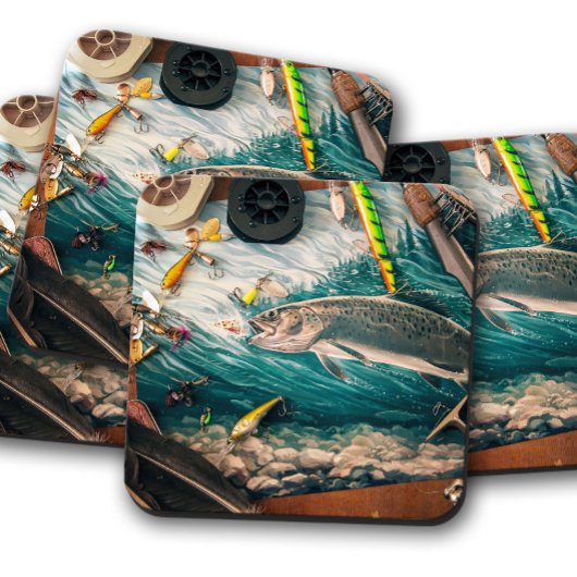 Truite et leurres rustiques | Dessous de verre de 