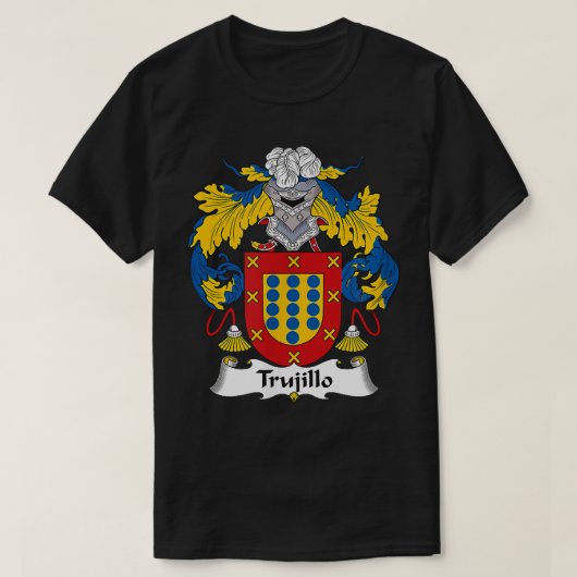 Trujillo Coat of Arms Family Crest T-shirt (Design voorkant)
