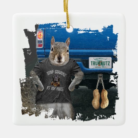 Truk Nutz - grappige kartonnen dozen Keramisch Ornament (Voorkant)