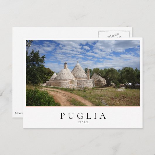 Trulli-huis met weg- en tuinbouw in Puglia Briefkaart (Voorkant / Achterkant)