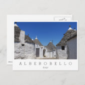Trulli-huizen, Alberobello, Puglia white Briefkaart (Voorkant / Achterkant)