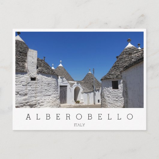 Trulli-huizen, Alberobello, Puglia white Briefkaart (Voorkant)
