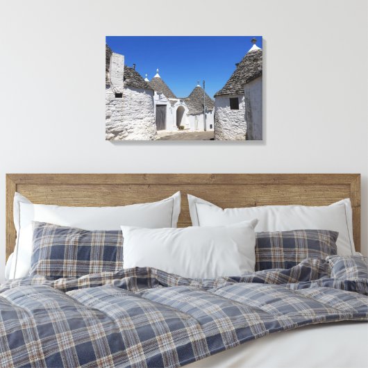 Trulli huizen in Alberobello, Puglia canvas print (Insitu (Slaapkamer))