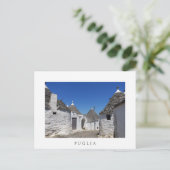 Trulli-huizen in het witte briefkaart van Puglia (Staand voorkant)