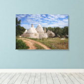 Trulli-huizen in Puglia/Apulië Canvas Afdruk (Insitu (Houten vloer))