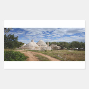 Trulli-huizen in Puglia/Apulië Rechthoekige Sticker