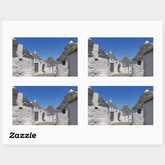 Trulli maisons en Alberobello autocollant rectangu (Feuille)