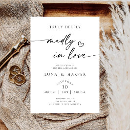 Truly Deeply Madly In Love Elegant Wedding Invite Save The Date