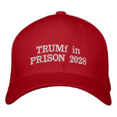 TRUMf en prison - casquette brodé en 2028 (Devant)