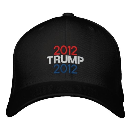 Trump 2012 geborduurd Pet - ZWART (Voorkant)