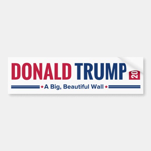 Trump 2016 - Een grote, mooie muur! Bumpersticker (Voorkant)