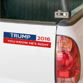 Trump 2016 - Weet je, hij heeft gelijk Bumpersticker (Op Truck)