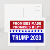 Trump 2020 belooft populair te blijven briefkaart (Voorkant / Achterkant)