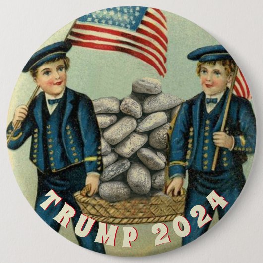 TRUMP 2020 BOUWT DEZE MUUR RONDE BUTTON 6,0 CM (Voorkant)