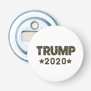 Trump 2020 camouflage verkiezingen button flesopener