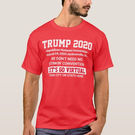Trump 2020 Covid-19 Problems Virtual Convention T-shirt (Voorkant)