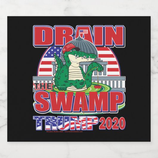Trump 2020 Drain The Swamp Sparkling Wijnetiket (Enkel label)