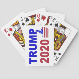Trump 2020 duimen omhoog rood wit en blauw pokerkaarten