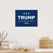 Trump 2020 Keep America Great - modern blauw rood Poster (Keuken)
