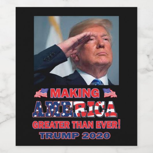 Trump 2020 maakt Amerika geweldig Wijn Etiket (Enkel label)